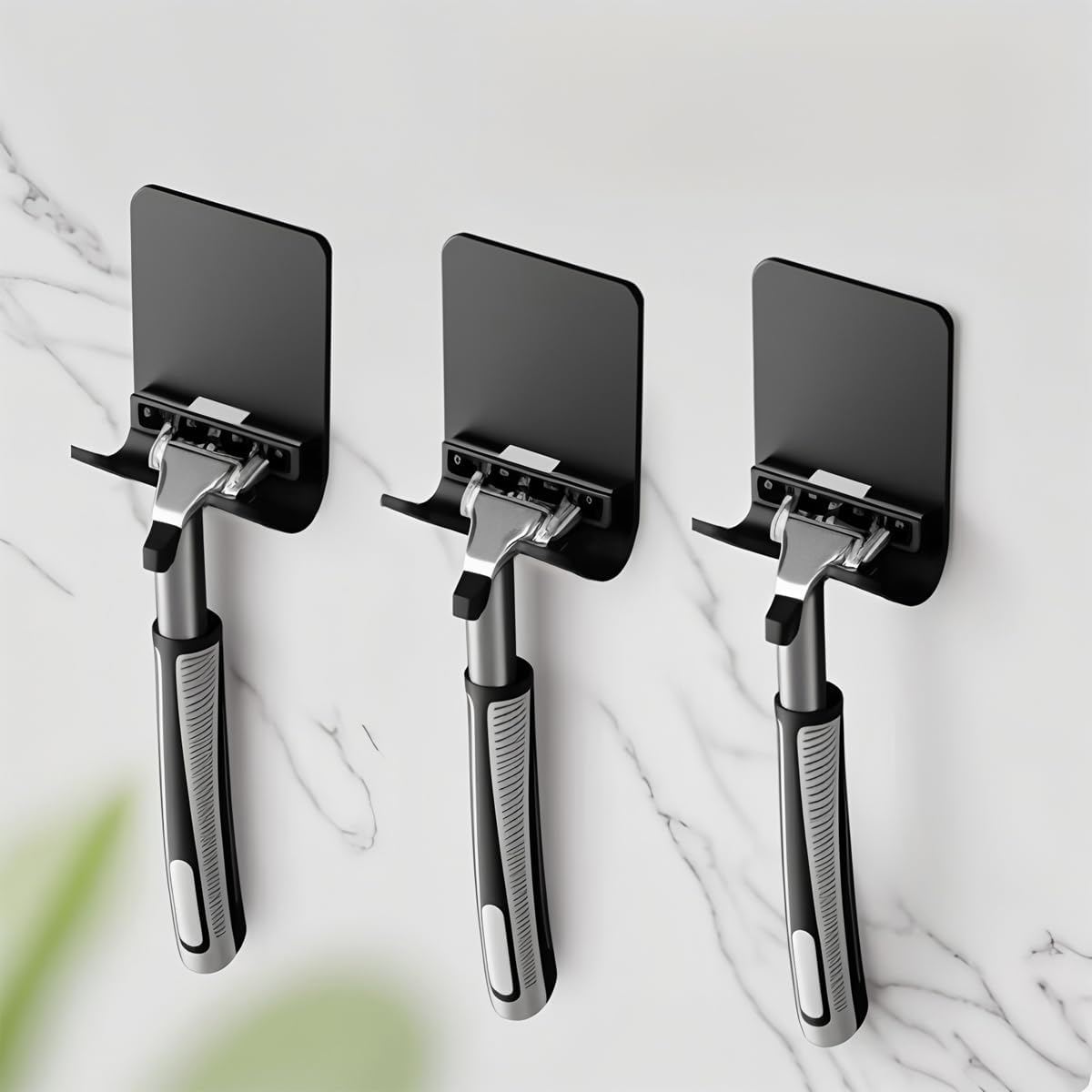 Picture of 1 pcs Punch Free Razor Holder Storage Hook Wall Shaving Shower Shelf Bathroom Rack Bathroom Accessories for Cell phone Wire plug hook