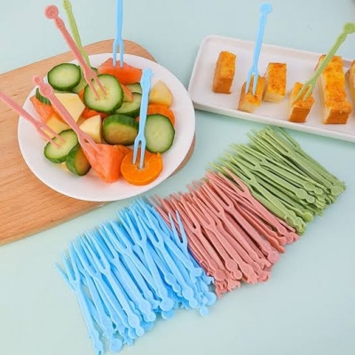 Picture of Candy Color Mini Fruit Household Picks Plastic Dessert Forks