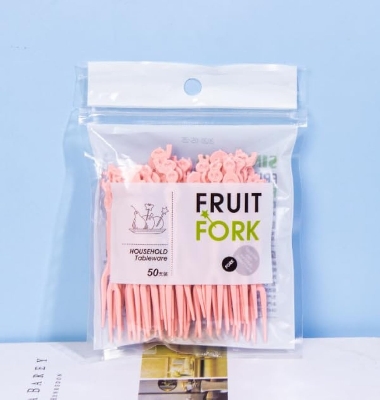 Picture of Candy Color Mini Fruit Household Picks Plastic Dessert Forks