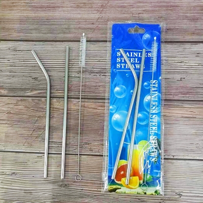 Picture of Stainless steel straw set & color elbow straw creative cocktail straight straw ( 3 piece set)