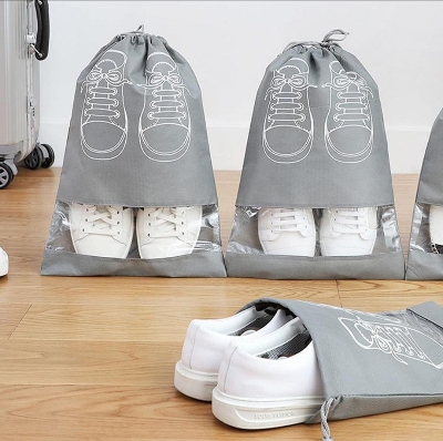 Picture of 1 PCS Visible Home Storage Bag Non-Woven Dustproof Drawstring Storage Bags clothing Travel Pouch handbag Organizer Shoe Dust Bag