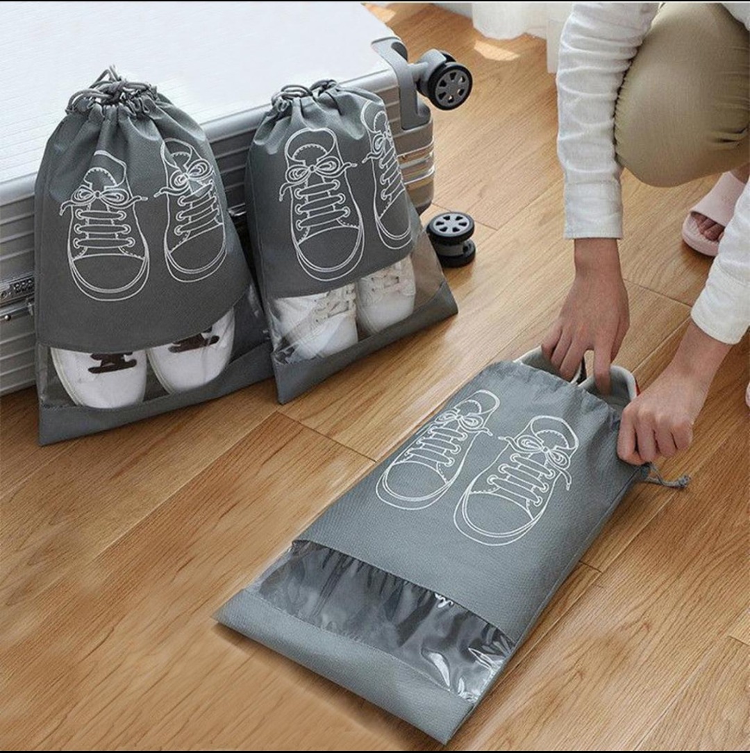 Picture of 1 PCS Visible Home Storage Bag Non-Woven Dustproof Drawstring Storage Bags clothing Travel Pouch handbag Organizer Shoe Dust Bag