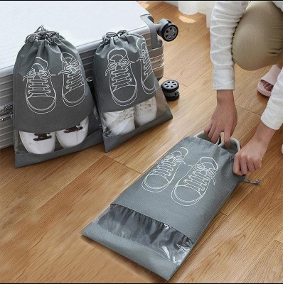 Picture of 1 PCS Visible Home Storage Bag Non-Woven Dustproof Drawstring Storage Bags clothing Travel Pouch handbag Organizer Shoe Dust Bag