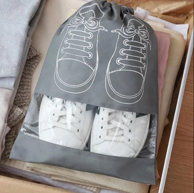 Picture of 1 PCS Visible Home Storage Bag Non-Woven Dustproof Drawstring Storage Bags clothing Travel Pouch handbag Organizer Shoe Dust Bag