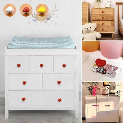 Picture of Handle Toilet Press Button Heart Shaped Press Tank Push Switch Toilet Bathing Room Decor Water Press Flush Button Home Tools