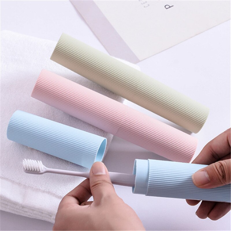 Picture of Slim Shape Travel Toothbrush Toothpaste Case Holder Portable Toothbrush Storage Plastic Toothbrush Holder, Multi-color- 1pcs
