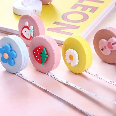 Picture of 180cm Portable Retractable Ruler Tape Cute Animals Fruit Vegetable Pattern Children Height Centimeter Inch Roll Body Measuring-(Multicolor)