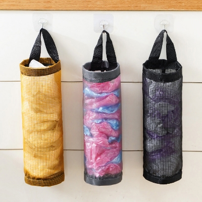 Picture of 1pcs Hanging Waste Bag Holder, Durable Widening Handle Wearable Garbage Bag Storage Bag, Bottom Outlet for Home Kitchen, Bedroom
