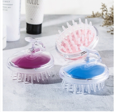 Picture of High quality big transparent crystal, silicone brush for head wash, massager, shampoo for scalp, anti-itch