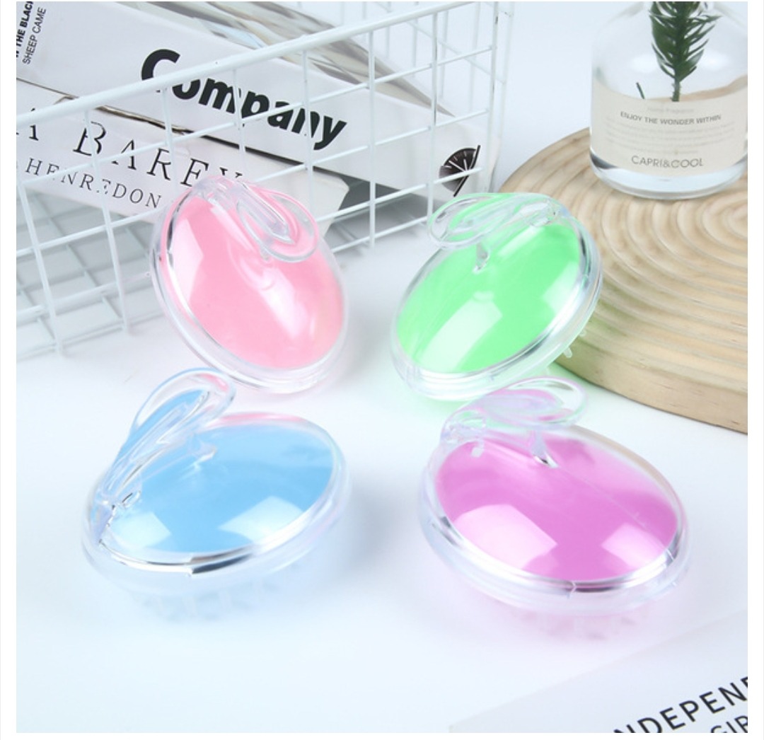 Picture of High quality big transparent crystal, silicone brush for head wash, massager, shampoo for scalp, anti-itch