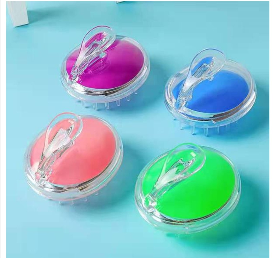 Picture of High quality big transparent crystal, silicone brush for head wash, massager, shampoo for scalp, anti-itch