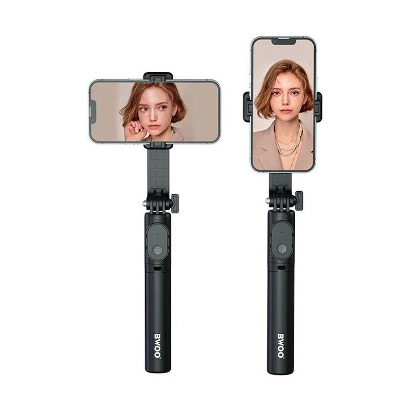 Picture of Bwoo BO-ZP13 Black 2 in 1 Standalone Selfie Stick With Tripod & Bluetooth Remote