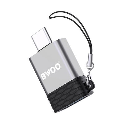 Picture of Bwoo BO-BZ35 Type-C Male to USB Female Grey OTG Converter