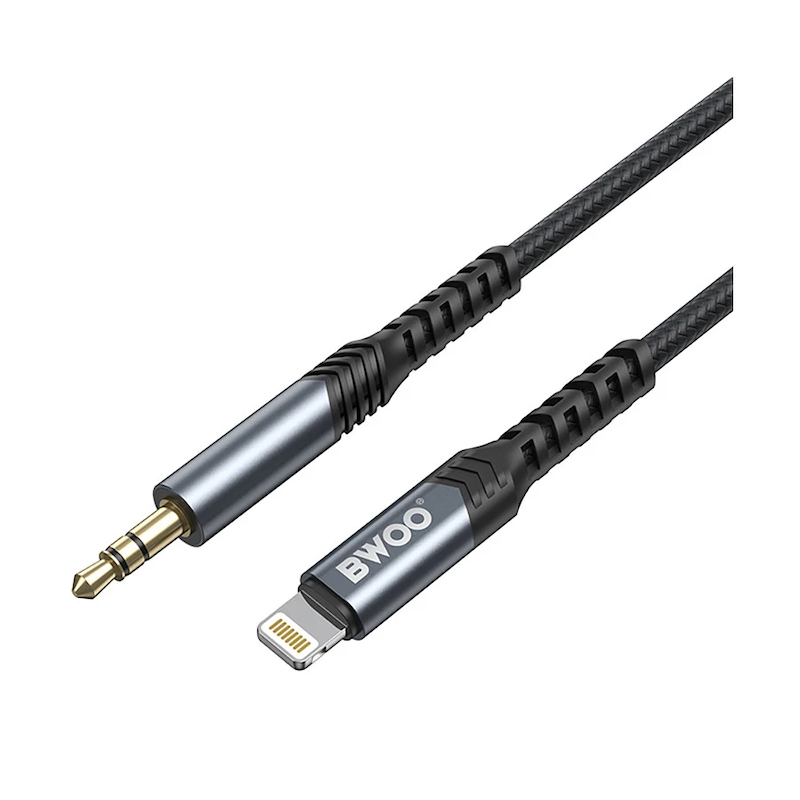 Picture of Bwoo BO-AUX068 Lightning Male to 3.5mm Male, 1.2 Meter, Black Audio Cable