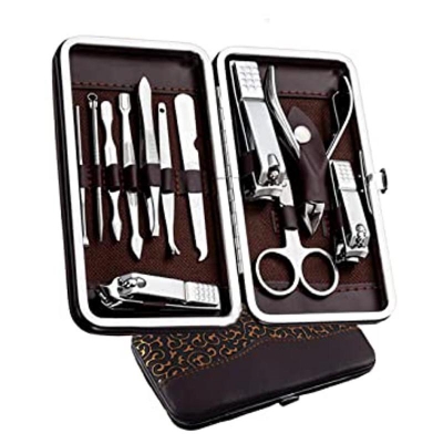 Picture of Manicure Set Nail Clippers Pedicure Kit -12 Pieces Stainless Steel Manicure Kit Professional Grooming Kits Nail Care Tools with Luxurious Travel Case