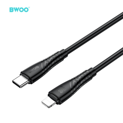 Picture of Bwoo BO-X318C USB Male to USB Type-C Male, 1 Meter, Black Charging & Data Cable