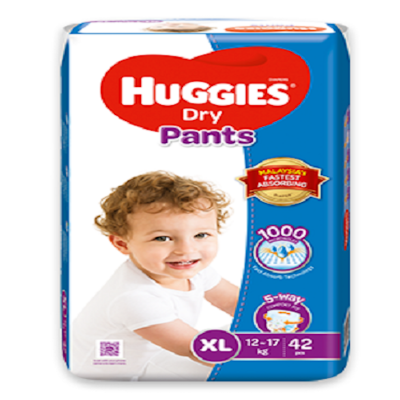 Picture of Huggies Dry Pant Baby Diaper - XL - 12-17 kg - 42pcs