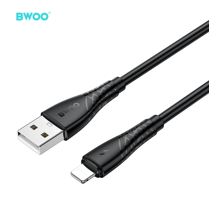 Picture of Bwoo BO-X318C-L USB Type-C Male to Lightning Male, 1 Meter, Black Charging & Data Cable