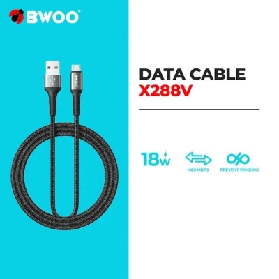 Picture of Bwoo BO-X288V-2M USB Male to Micro-USB Male, 2 Meter, Black Charging & Data Cable