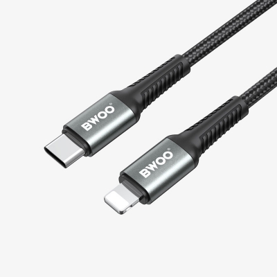 Picture of Bwoo BO-X288C-L-2M USB Type-C Male to Lightning Male, 2 Meter, Black Charging & Data Cable