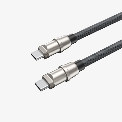 Picture of Bwoo X310 C-C USB Type-C Male to Male, 1.2 Meter, Dark Grey Charging & Data Cable With Phone Lanyard