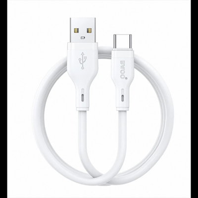 Picture of Bwoo BO-X286C USB Male to USB Type-C Male, 1 Meter, White Charging & Data Cable