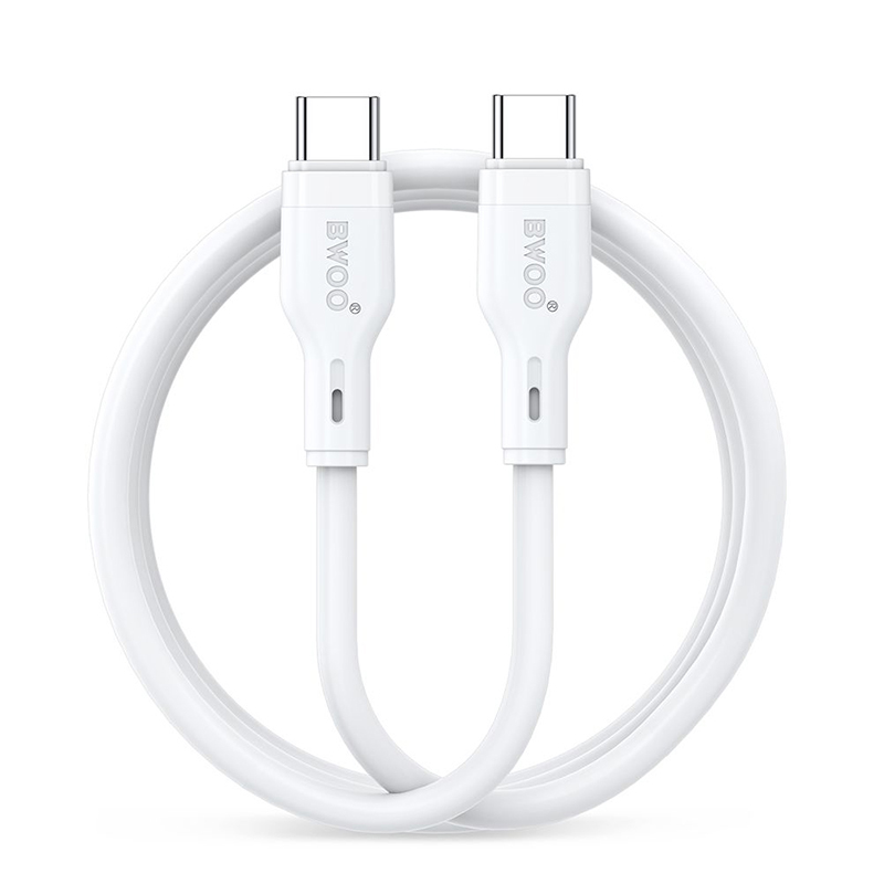 Picture of Bwoo BO-X286CC USB Type-C Male to Male, 1 Meter, White Charging & Data Cable