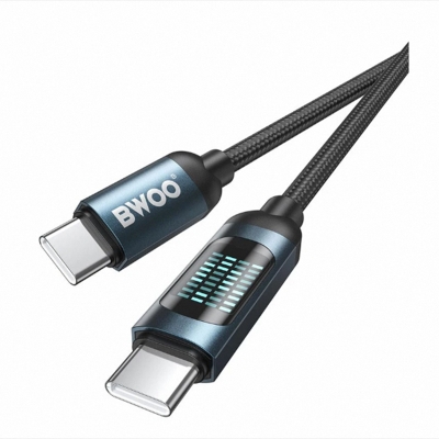 Picture of Bwoo BO-X305C-L USB Type-C Male to Lightning Male, 1 Meter, Black Charging & Data Cable