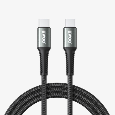 Picture of Bwoo BO-X288C-C-2M USB Type-C Male to Male, 2 Meter, Black Charging & Data Cable