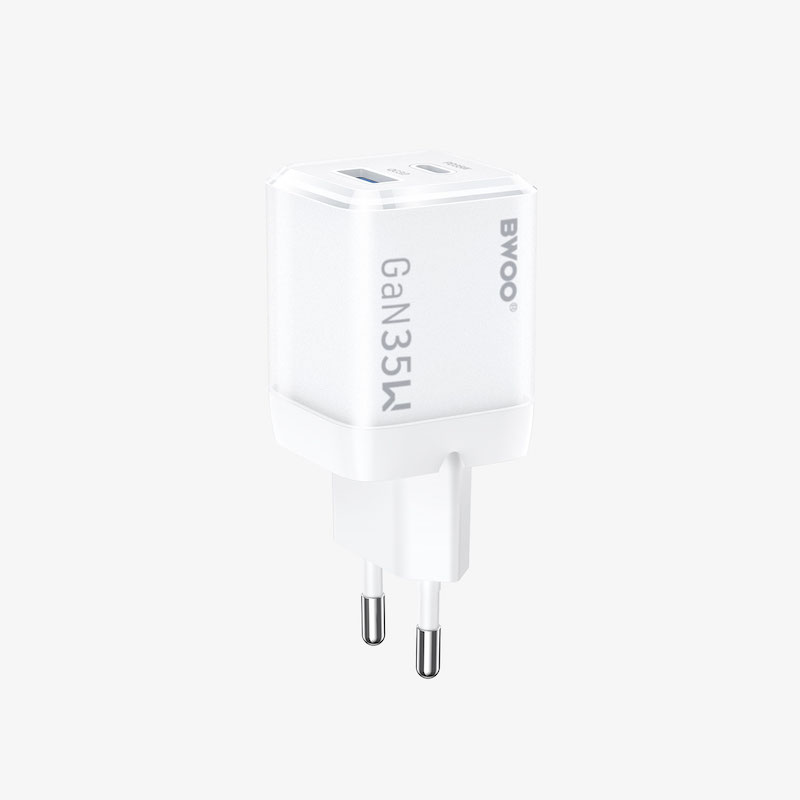 Picture of Bwoo BO-CDA222 35W GaN USB & USB-C White Charger / Charging Adapter (EU)