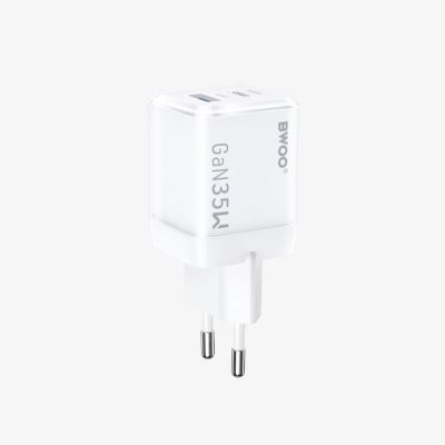 Picture of Bwoo BO-CDA222 35W GaN USB & USB-C White Charger / Charging Adapter (EU)
