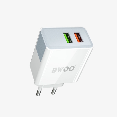 Picture of Bwoo BO-CDA132 36W QC3.0 Dual USB White Charger / Charging Adapter (EU)