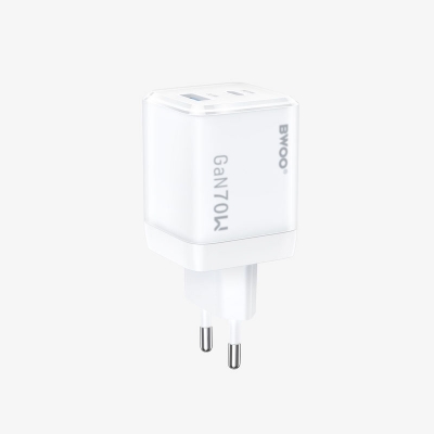 Picture of Bwoo BO-CDA224 70W GaN USB & USB-C White Charger / Charging Adapter (EU)
