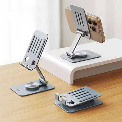 Picture of Bwoo BO-ZJ144 SV 360 Degree Rotating Silver Desktop Phone Holder