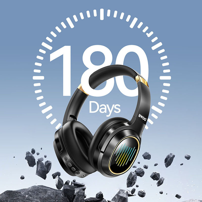 Picture of Bwoo BO-BW586 RGB Over Ear Bluetooth Black Noise Cancelling Headphone
