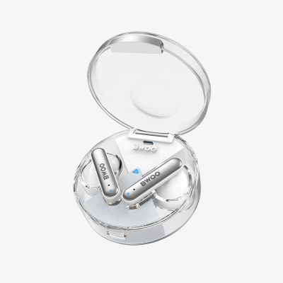 Picture of Bwoo BO-BW95-WH White TWS Bluetooth Transparent Earbuds