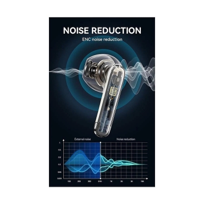 Picture of Bwoo BO-BW98-BK ENC Black TWS Bluetooth Earbuds