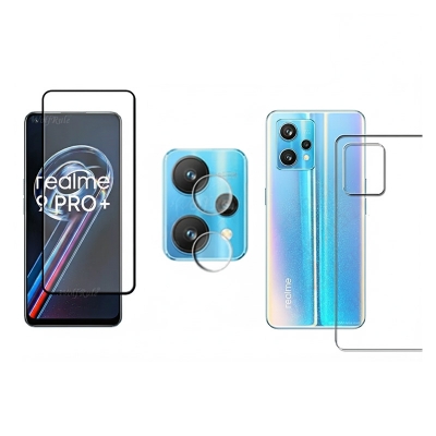 Picture of 3in1 Combo For Realme 9 pro plus 9D Screen Protector + Ultra Thin Back Poly + Camera Glass