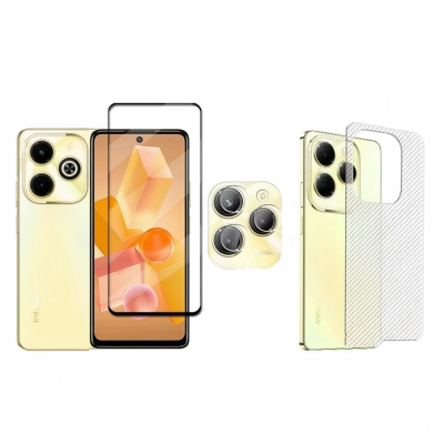 Picture of 3in1 Combo For Infinix Hot 40i Screen Protector, Camera Protector, Back poly