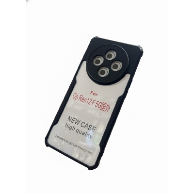 Picture of Xundd Case for Oppo Reno12F 5G with Integrated Camera Cover, [Military Grade Drop Tested] Slim Clear Back with Shockproof Soft TPU Bumper - (Black) Oppo Reno12 F 5G