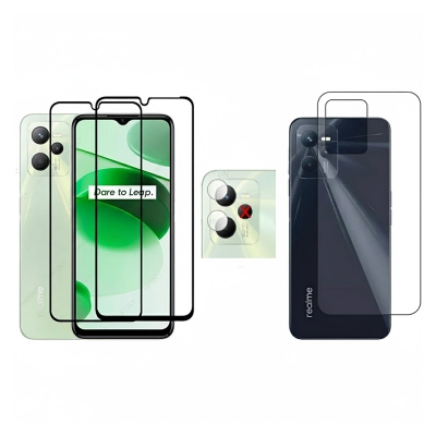 Picture of 3in1 Combo For Realme C35 9D Screen Protector + Ultra Thin Back Poly + Camera Glass