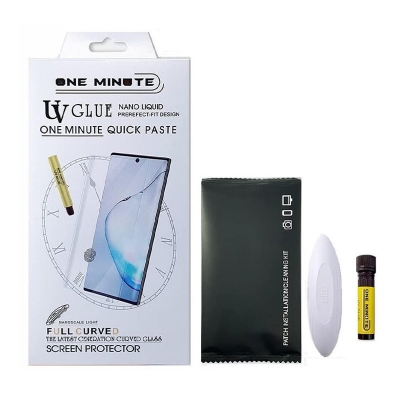 Picture of For Samsung S23 Ultra  (A+ GRADE) Premium UV Tempered Glass Screen Protector Curved with Liquid Glue and UV Light -Transparent Clear