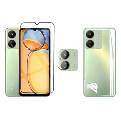 Picture of 3in1 Combo For Xiaomi Redmi 13C / 13 C Screen Protector, Camera Protector, Back poly