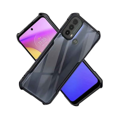 Picture of For Motorola Moto E30 / Moto E40 / Moto E20 Shockproof TPU Bumper Clear Acrylic Mobile Phone Case Back Cover (Back Case Cover