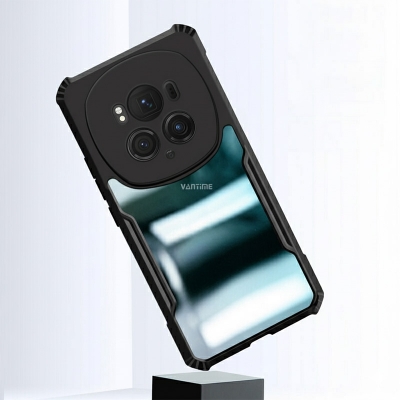 Picture of For Honor Magic6 Pro 5G Transparent Black Shockproof Camera Protective Premium Quality Back Cover