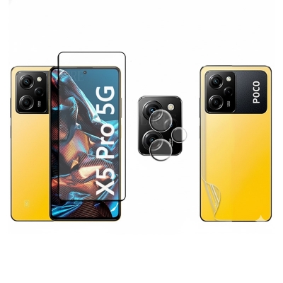 Picture of 3in1 Combo For Poco X5 pro 5G Screen Protector + Ultra Thin Back Poly + Camera Glass