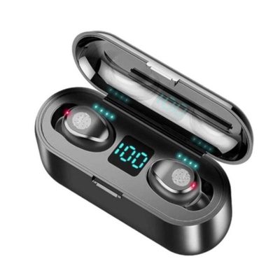 Picture of F9 Wireless Bluetooth TWS Earbud-Black - Bluetooth Headphone