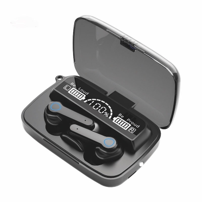 Picture of M19 Tws Wireless Bluetooth 5.1 Earbuds Led Display With Microphone – Black - Bluetooth Headphone - Bluetooth Headphone