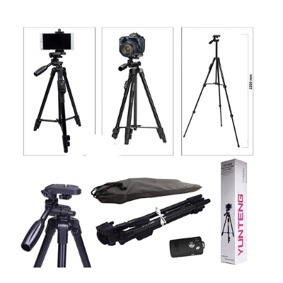 Picture of Yunfeng 3388 tripod dslr camera mobile Professional tripod stand - Black