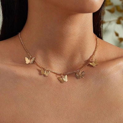 Picture of 1 pair Women'S Jewelry Necklaces fashionable butterfly neckless